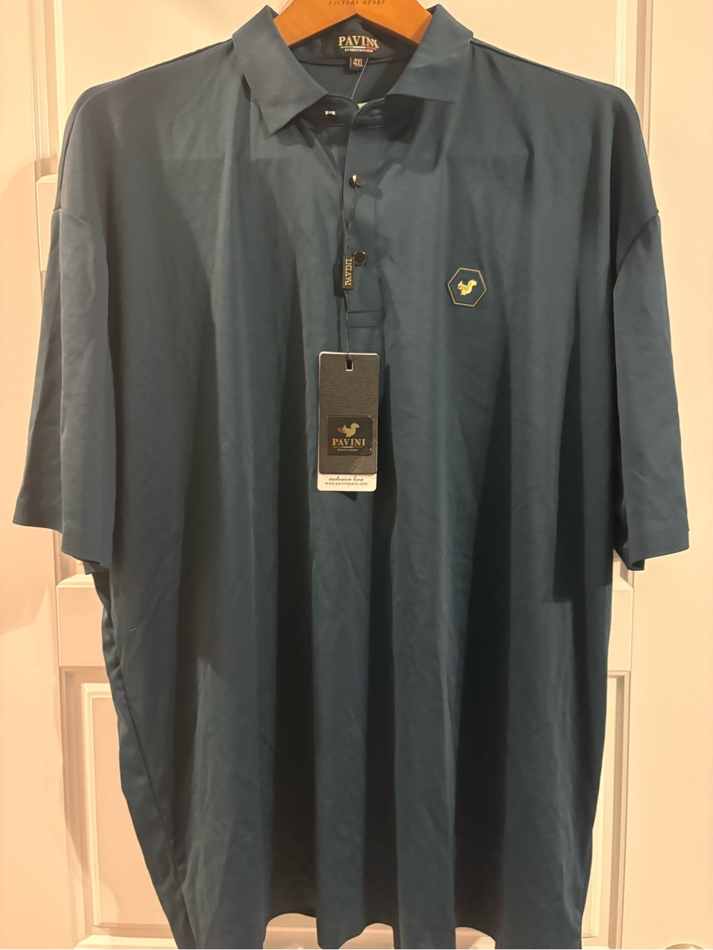 Pavini by Rocco Ravalli Men’s 4XL Dark Teal Polo Shirt NWT
